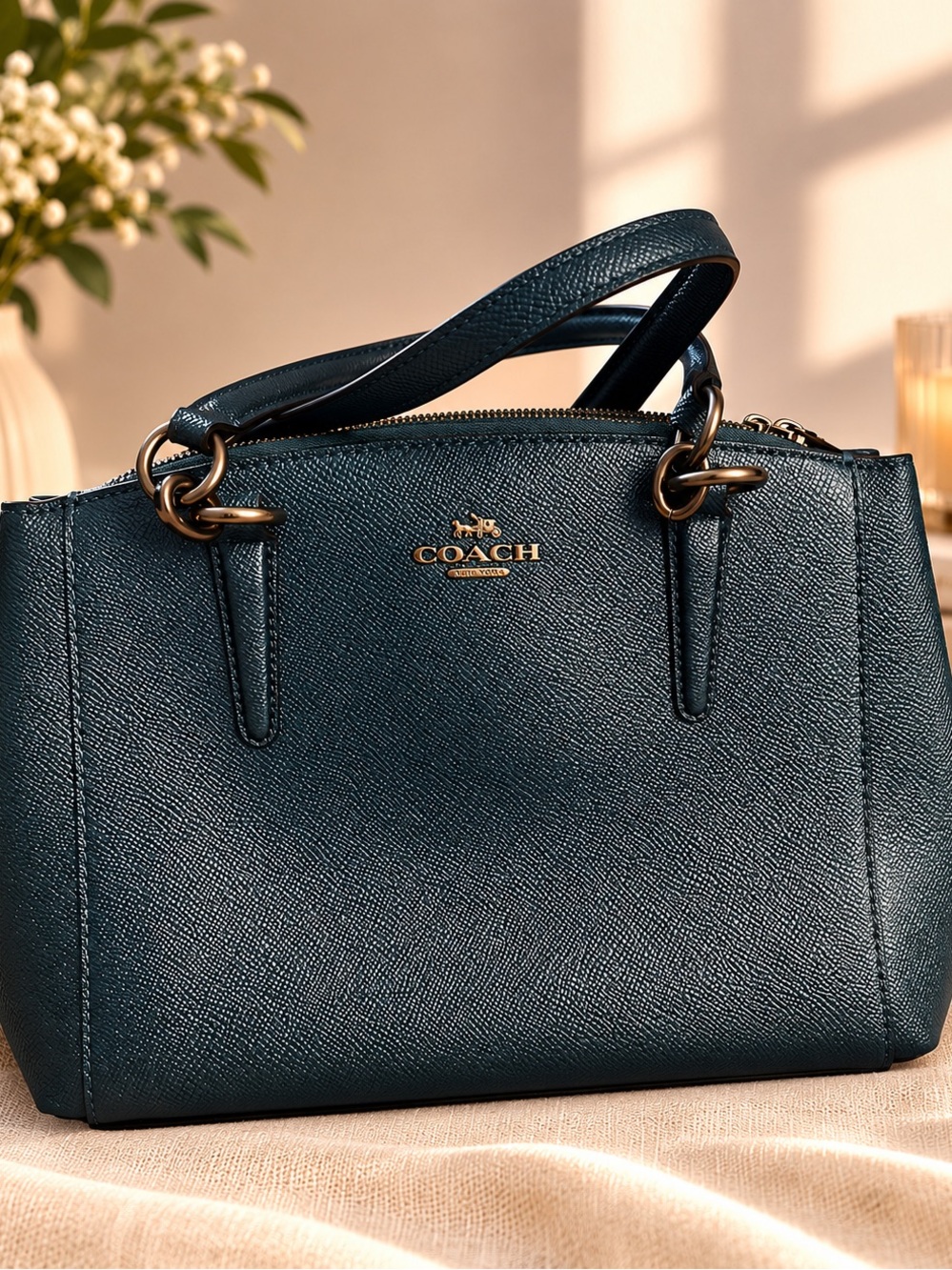 Coach Mini Christie Carryall in Metallic Navy